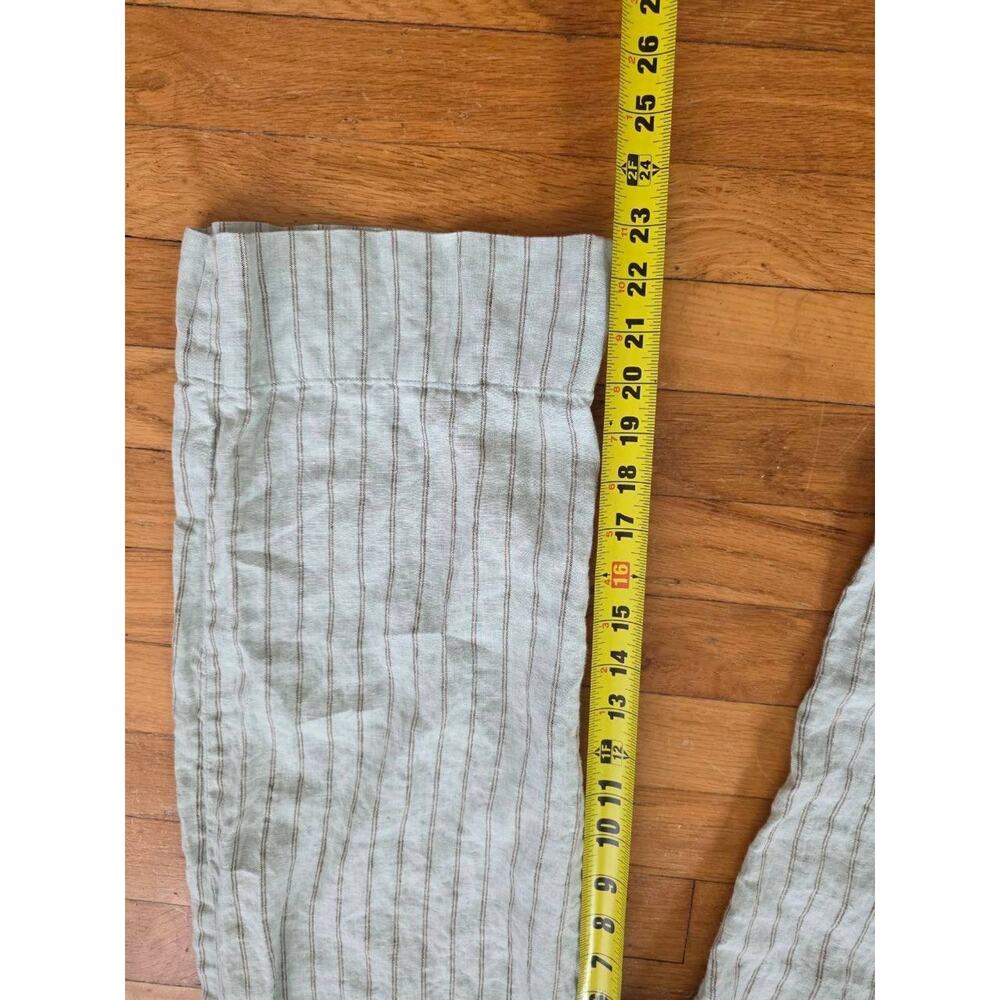Everlane Striped Jumpsuit Belted green Linen Size 6 A001668 - Picture 3 of 9